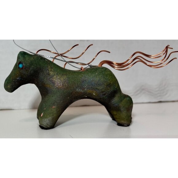 Raku Spirit Pony Horse Signed by Artist Jeremy Diller Horse Clay Folk Art - Picture 2 of 6